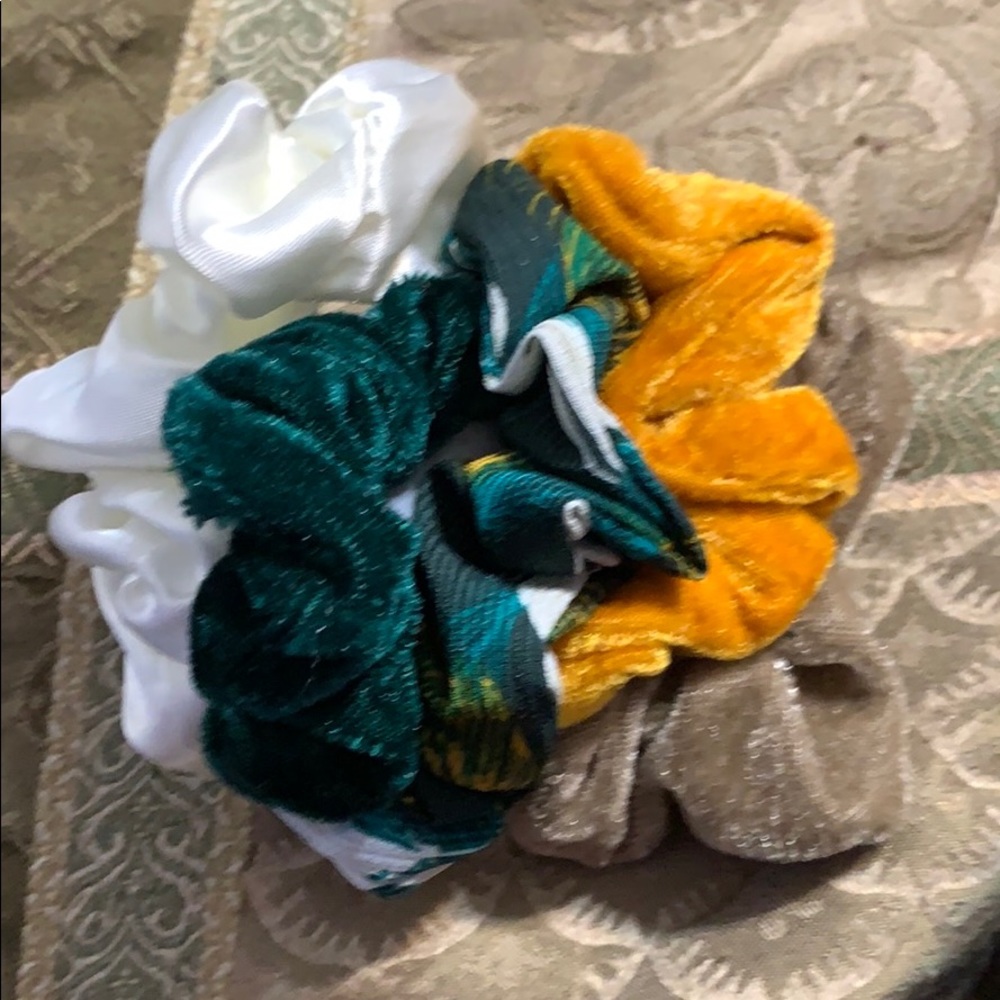 5 assorted scrunchies